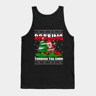 Dabbing Through The Snow Dabbing Santa Christmas Lights Tank Top